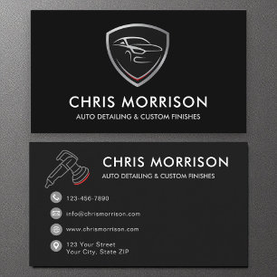 Modern Auto Detailing Logo Mobile Car Wash Business Card