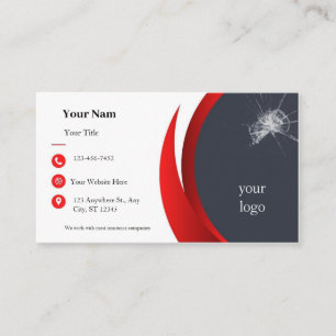 Modern Auto Glass Repair Business Card