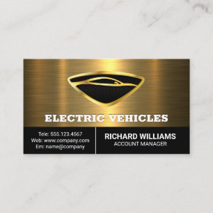 Modern Auto Logo   Gold Metallic Business Card