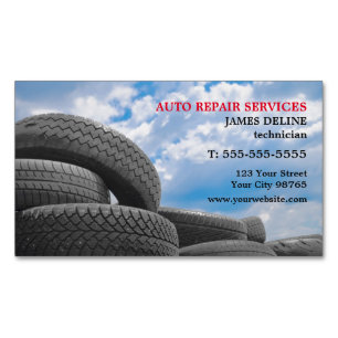 Modern Auto Repair Services Magnetic Business Card