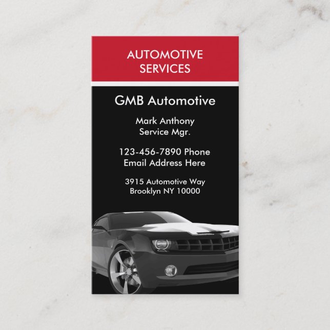 Modern Auto Service Business Card (Front)