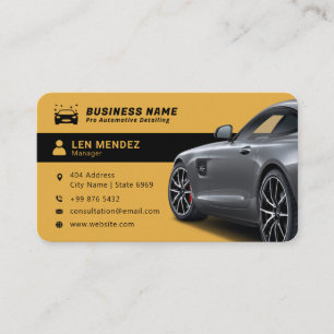 Modern Automotive Detailing   Gold Business Card