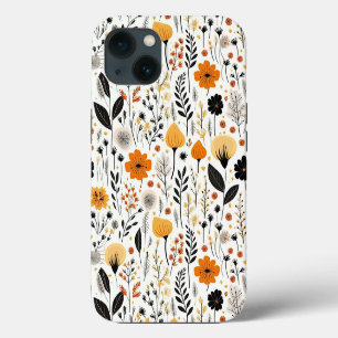 Modern Autumn Fall Boho Botanical Floral iPhone 13 Case