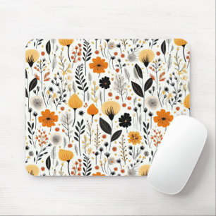 Modern Autumn Fall Boho Botanical Floral  Mouse Mat