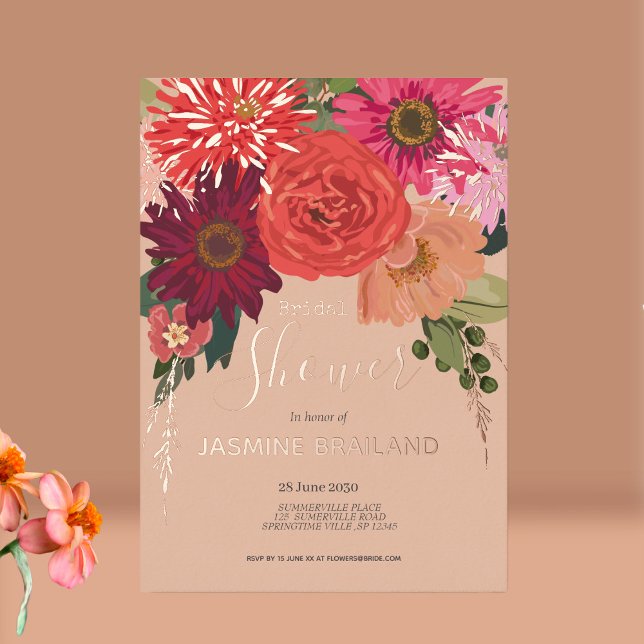 Modern  Autumn Floral Bouquet Bridal Shower    (Creator Uploaded)