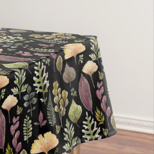 Modern Autumn Foliage Watercolor Theme Tablecloth