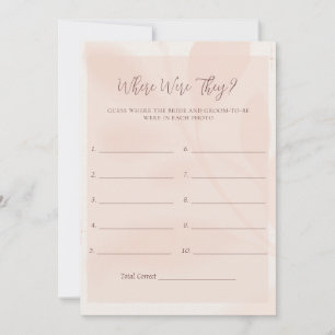 Modern Autumn Pink Floral Shower Game Card