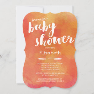 Modern Autumn Watercolor Baby Shower Invitations