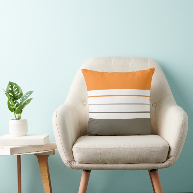 Modern Autumnal Stripes Cushion (Chair)