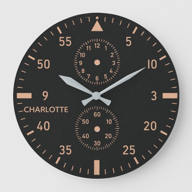  Modern Aviation Instrument  Pilot Chronograph Large Clock (Front)