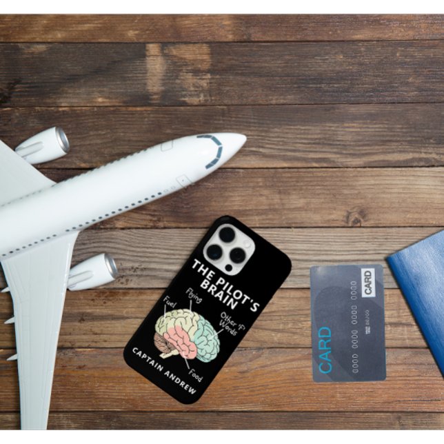 Modern Aviation Pilot Name |  Pilots Brain Part Case-Mate iPhone Case (Modern pilot name phone case)