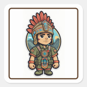 Modern Aztec Warrior Sticker