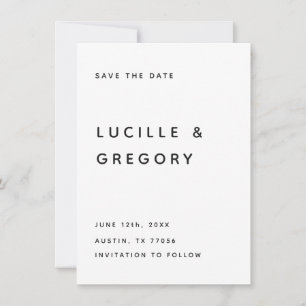 Modern B&W Editorial All Caps Save The Date