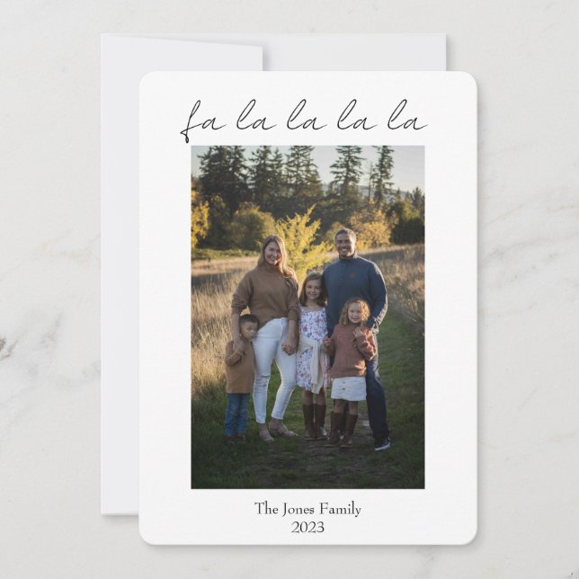 modern b + w falalalala holiday card (Front)