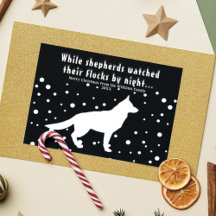Modern B&W German Shepherd Christmas Greetings