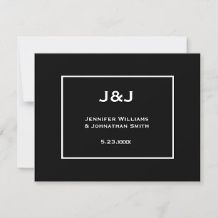 Modern b&w rehearsal dinner invitations