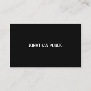 Modern B&W Template Elegant Black White Minimalist Business Card