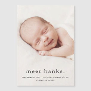 Modern Baby  3 Photo Birth Announcement