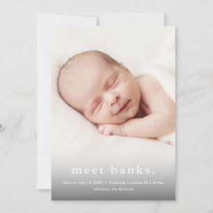 Modern Baby 3 Photo Birth Announcement