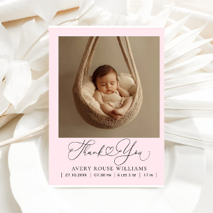 Modern Baby Birth Announcement Photo Thank Postcard