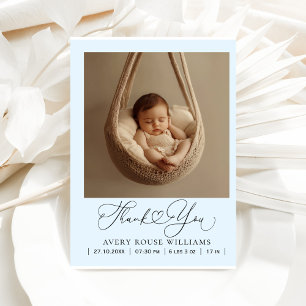 Modern Baby Birth Announcement Photo Thank Postcard