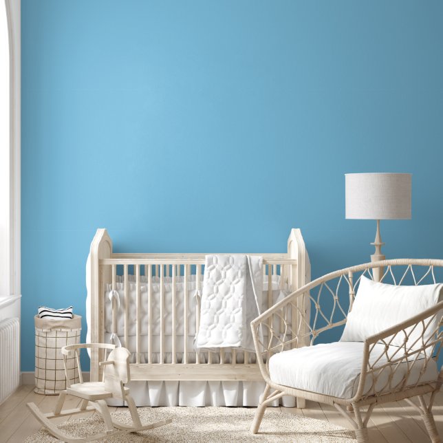 Modern Baby Blue Solid Colour Peel and Stick Wallpaper (Kids)