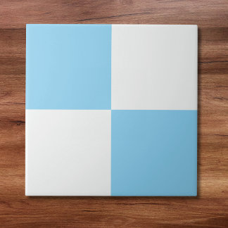 Modern Baby Blue White Chequered Ceramic Tile