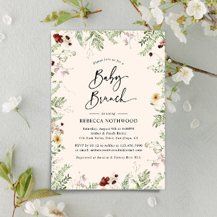 Modern Baby Blush Wildflowers Baby Brunch Invitation