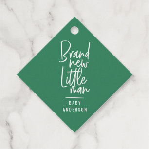 Modern baby boy baby shower thank you favour tags