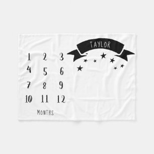 Modern Baby Boy Milestone Monthly Baby Blanket