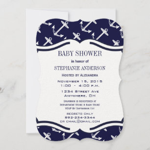 Modern Baby Boy Nautical Shower Invitation