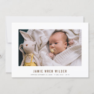 Modern Baby Boy Photo Collage Birth Announcement