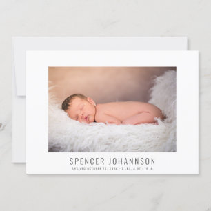 Modern Baby Boy Photo Collage Birth Announcement
