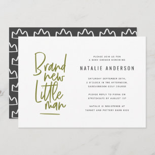 Modern baby boy shower party invitation