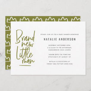 Modern baby boy shower party invitation