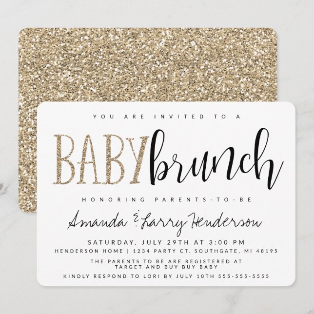 Modern Baby Brunch Baby Shower Invitation (Front/Back)