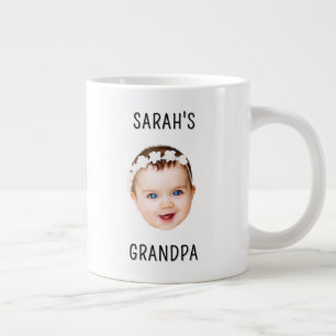 Modern Baby Face Photo For Grandpa Birthday Large Coffee Mug