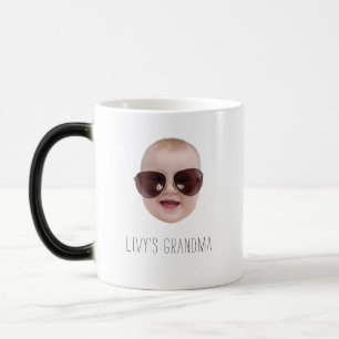 Modern Baby Face Photo Gift From Grandchildren  Magic Mug