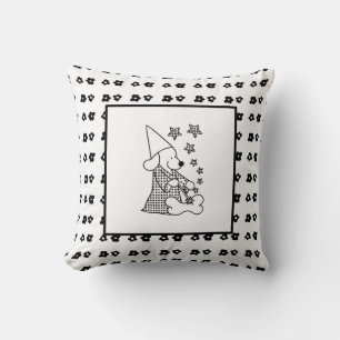Modern Baby for Kids Black Dog Magician Cushion