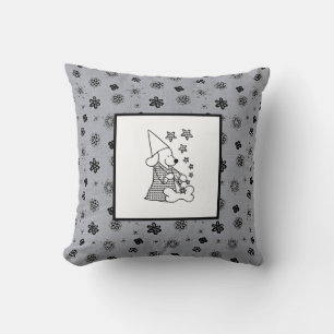 Modern Baby for Kids Black Dog Magician Cushion