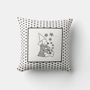 Modern Baby for Kids Black Dog Magician Cushion
