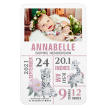 Modern Baby Girl Birth Announcement