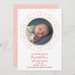 Modern Baby Girl Blush Pink Simple Elegant