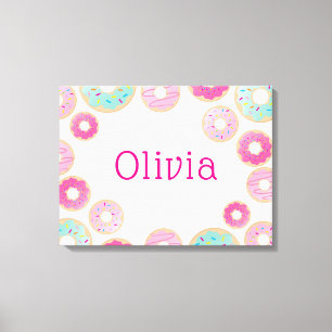 MODERN BABY GIRL bright colourful sweet doughnuts Canvas Print
