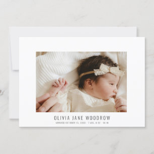 Modern Baby Girl Photo Collage Birth Announcement