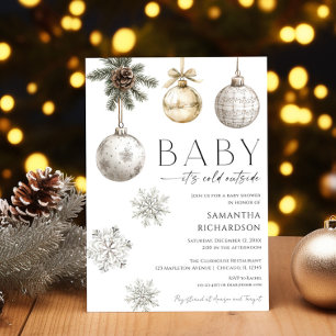 Modern Baby it's cold outside gender neutral Invitation
