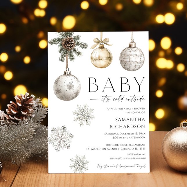 Modern Baby it's cold outside gender neutral Invitation (Creator Uploaded)