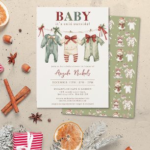 Modern Baby It's Cold Outside Winter Baby Shower  Invitation