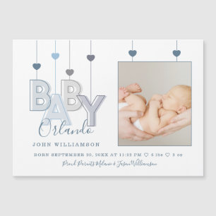 Modern Baby Letters Newborn Baby Boy Birth Photo