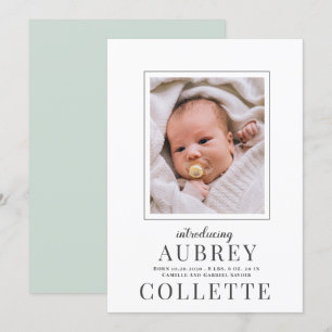 Modern Baby Photo Birth Announcement